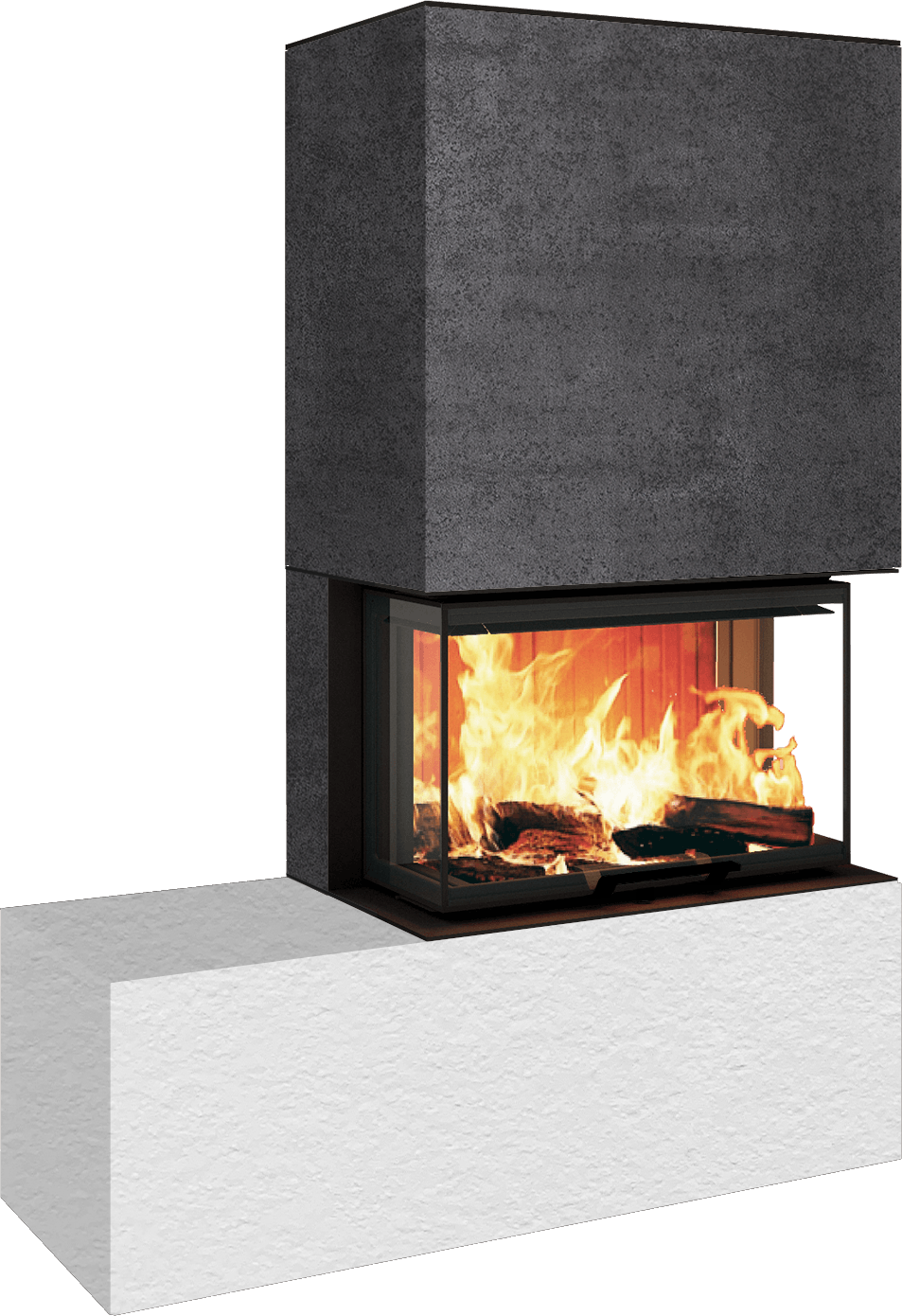 Neocube P23 - Keramik Oberteil und Unterteil Iron Corten Bank links