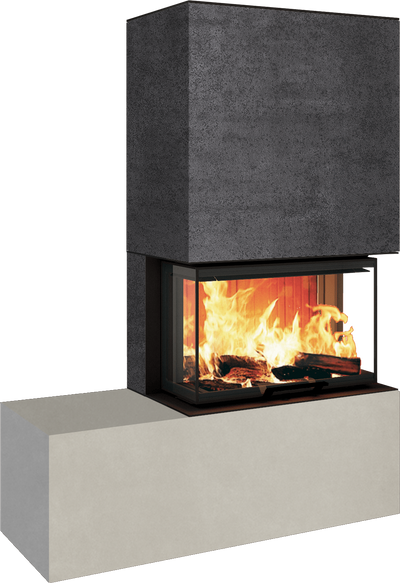 Neocube P23 - Keramik Oberteil und Unterteil Iron Corten Bank links