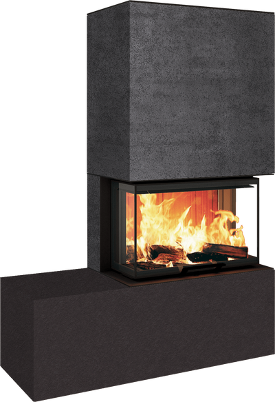 Neocube P23 - Keramik Oberteil und Unterteil Iron Corten Bank links