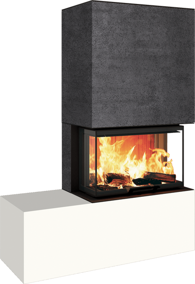 Neocube P23 - Keramik Oberteil und Unterteil Iron Corten Bank links