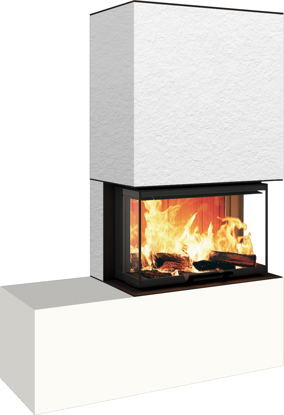 Neocube P23 - Keramik Oberteil und Unterteil Iron Corten Bank links