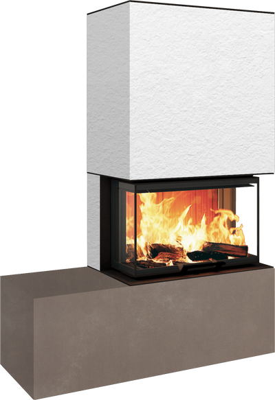Neocube P23 - Keramik Oberteil und Unterteil Iron Corten Bank links