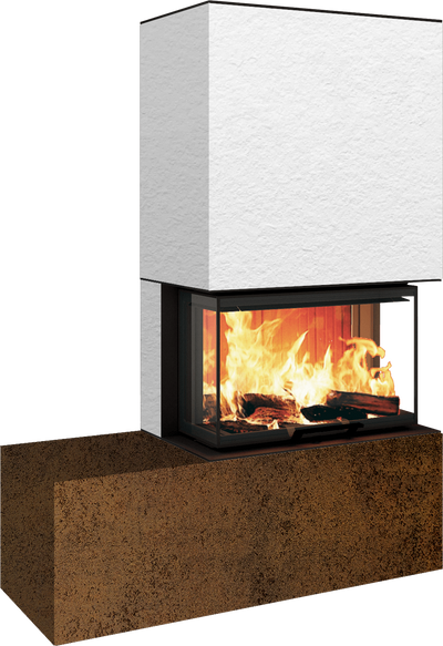 Neocube P23 - Keramik Oberteil und Unterteil Iron Corten Bank links