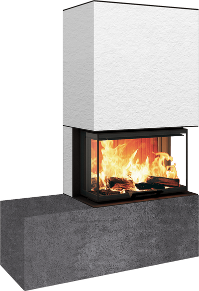 Neocube P23 - Keramik Oberteil und Unterteil Iron Corten Bank links