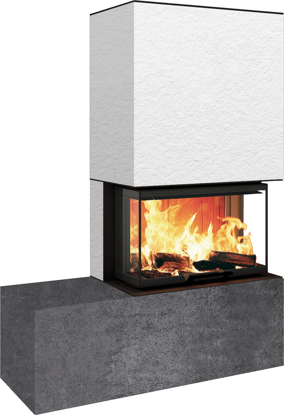 Neocube P23 - Keramik Oberteil und Unterteil Iron Corten Bank links