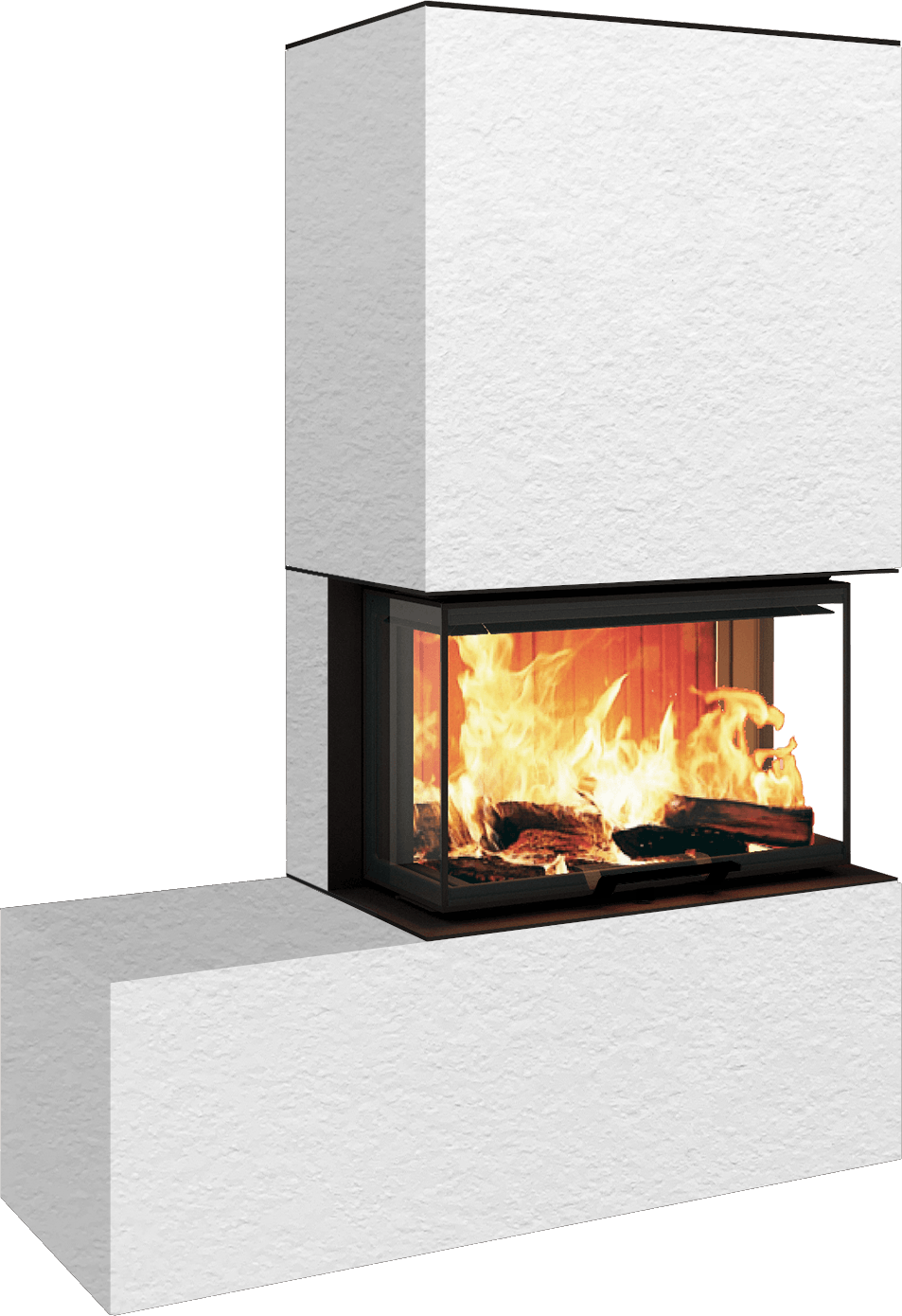 Neocube P23 - Keramik Oberteil und Unterteil Iron Corten Bank links