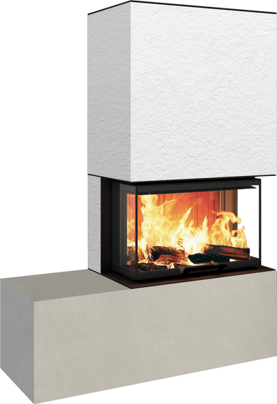 Neocube P23 - Keramik Oberteil und Unterteil Iron Corten Bank links