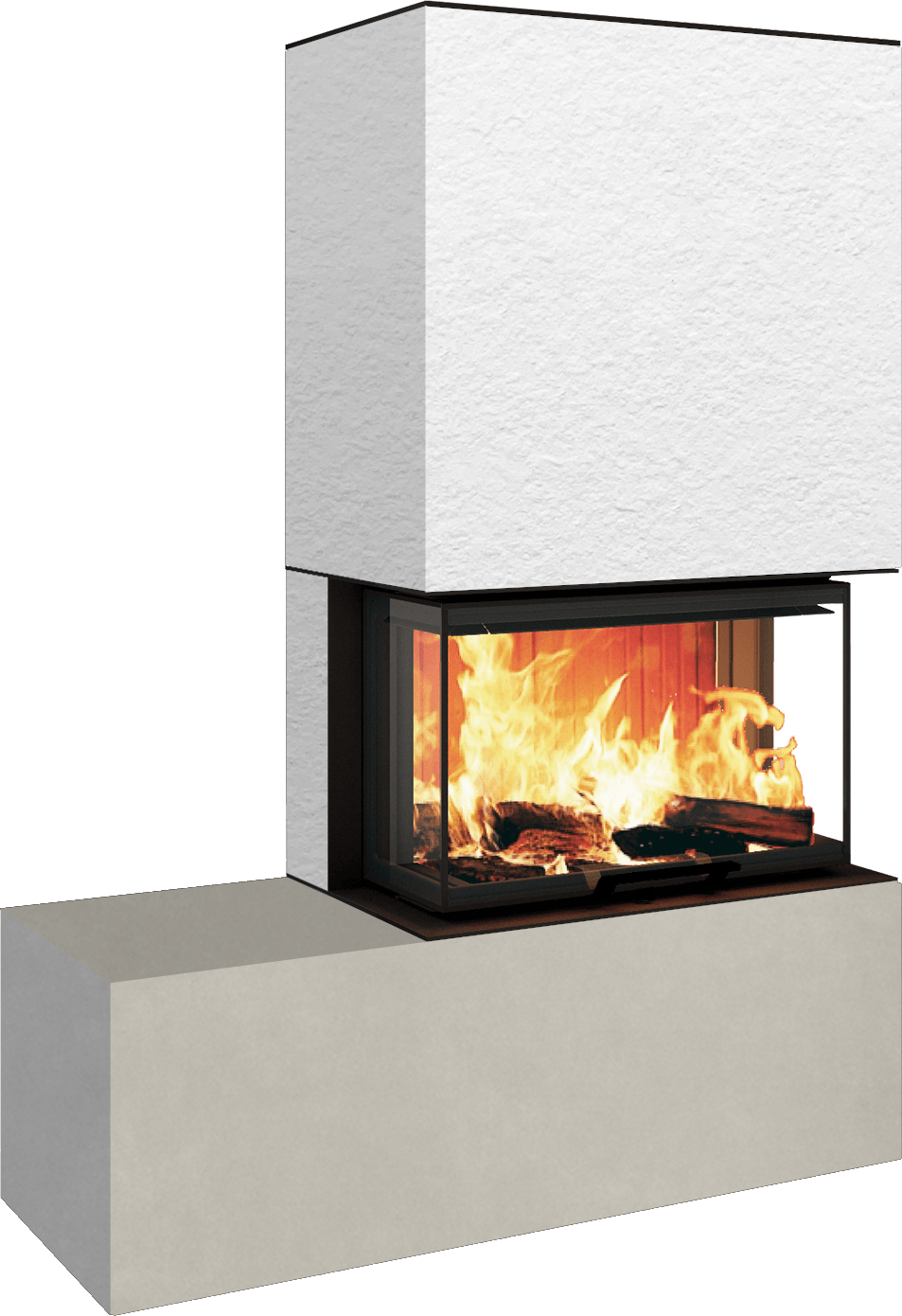 Neocube P23 - Keramik Oberteil und Unterteil Iron Corten Bank links