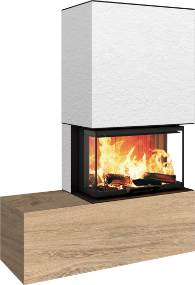 Neocube P23 - Keramik Oberteil und Unterteil Iron Corten Bank links