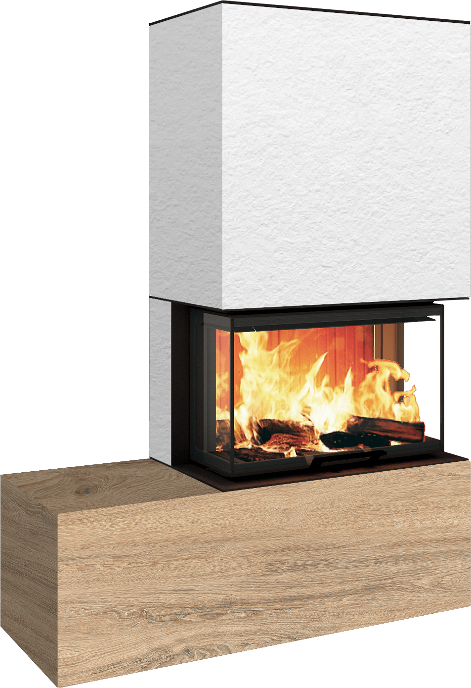 Neocube P23 - Keramik Oberteil und Unterteil Iron Corten Bank links