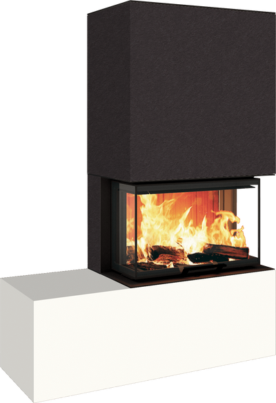 Neocube P23 - Keramik Oberteil und Unterteil Iron Corten Bank links