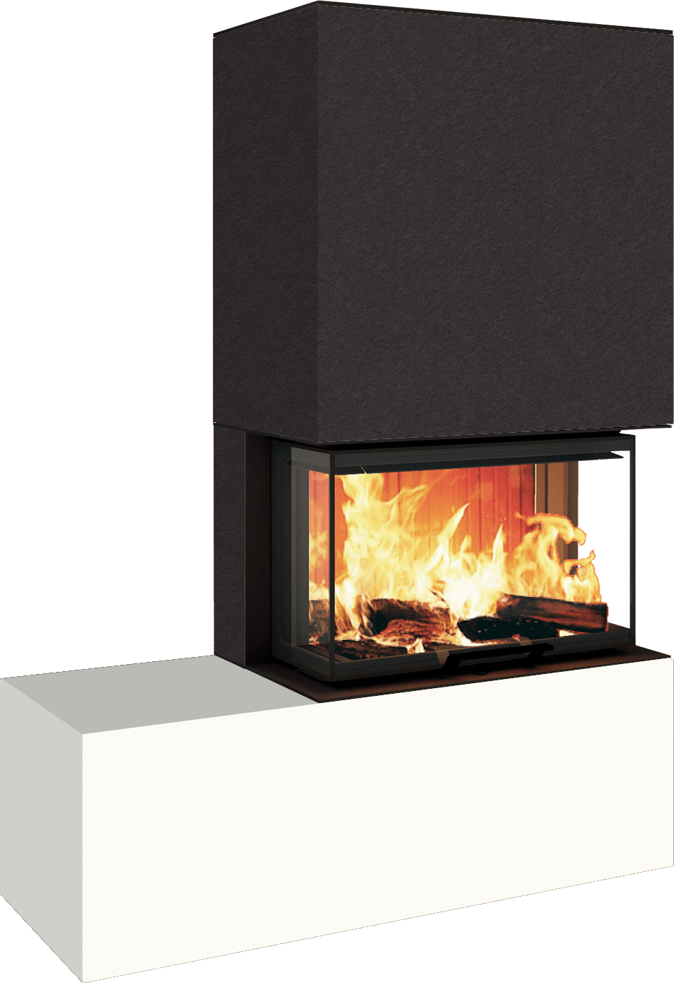 Neocube P23 - Keramik Oberteil und Unterteil Iron Corten Bank links