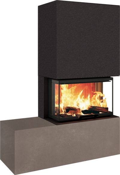 Neocube P23 - Keramik Oberteil und Unterteil Iron Corten Bank links
