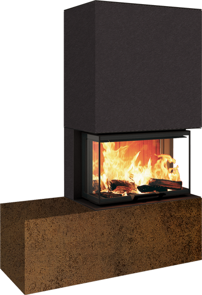 Neocube P23 - Keramik Oberteil und Unterteil Iron Corten Bank links