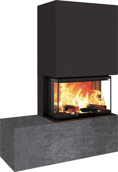 Neocube P23 - Keramik Oberteil und Unterteil Iron Corten Bank links