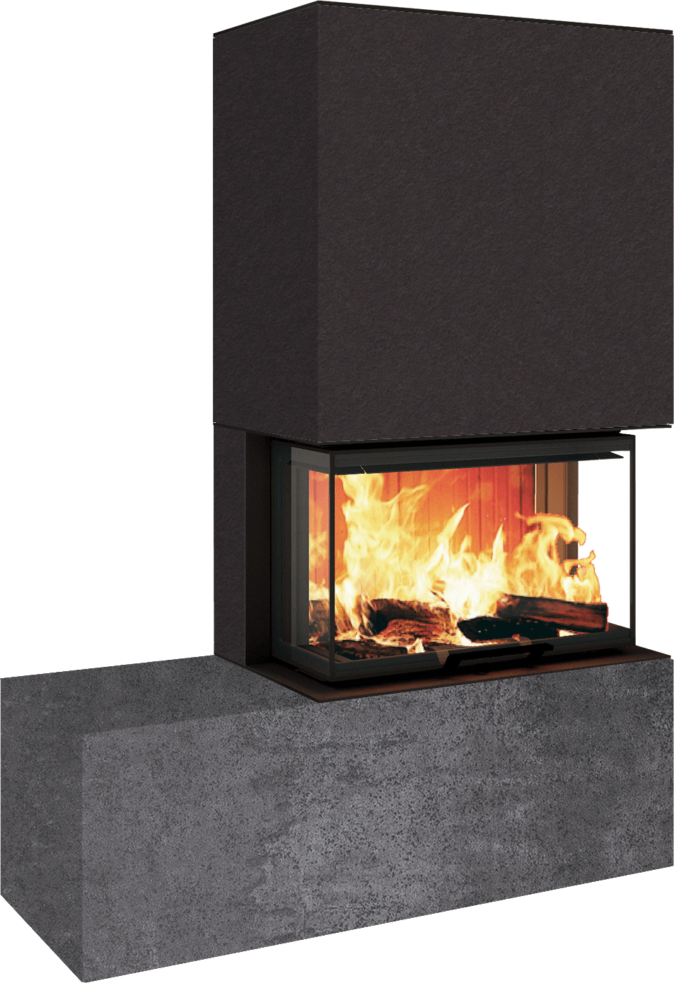 Neocube P23 - Keramik Oberteil und Unterteil Iron Corten Bank links