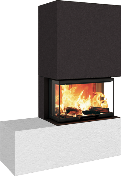 Neocube P23 - Keramik Oberteil und Unterteil Iron Corten Bank links