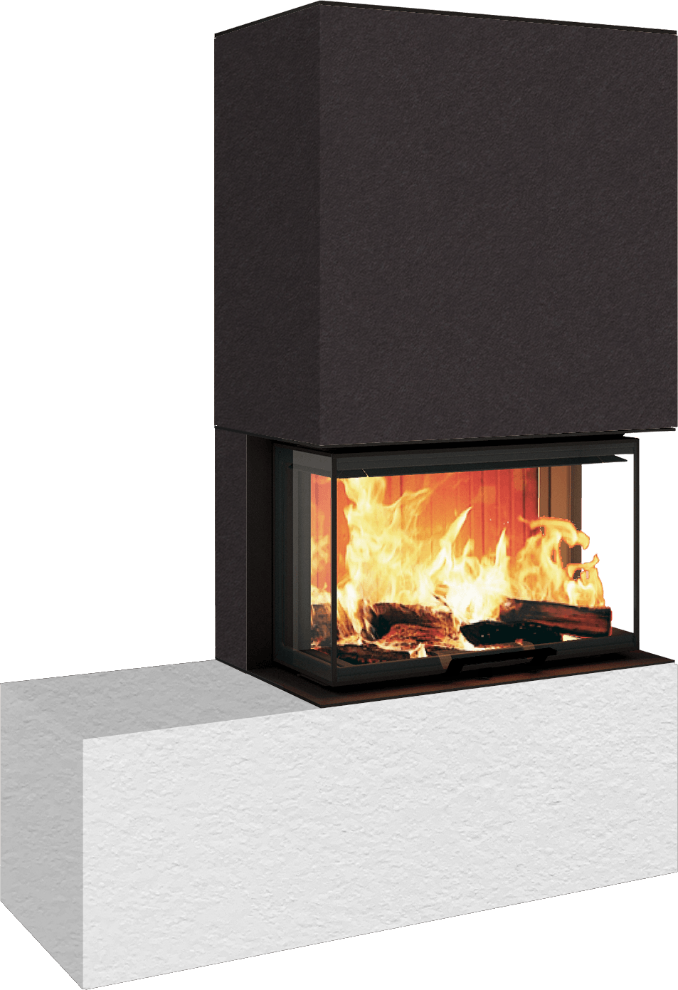 Neocube P23 - Keramik Oberteil und Unterteil Iron Corten Bank links