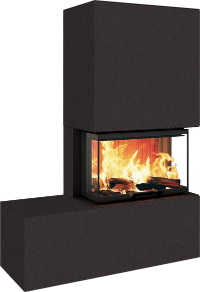 Neocube P23 - Keramik Oberteil und Unterteil Iron Corten Bank links