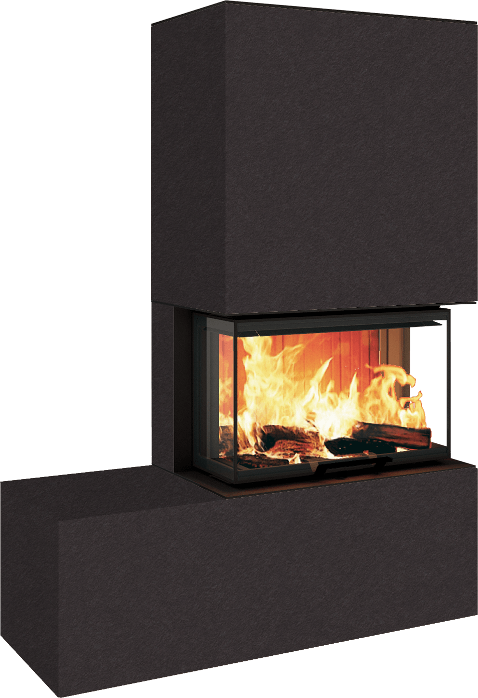 Neocube P23 - Keramik Oberteil und Unterteil Iron Corten Bank links