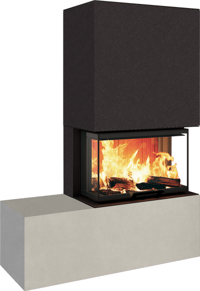 Neocube P23 - Keramik Oberteil und Unterteil Iron Corten Bank links
