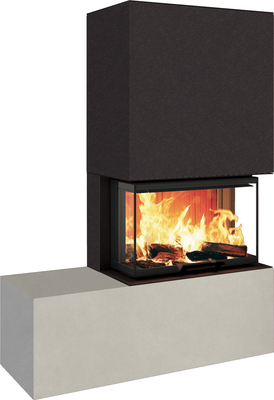 Neocube P23 - Keramik Oberteil und Unterteil Iron Corten Bank links