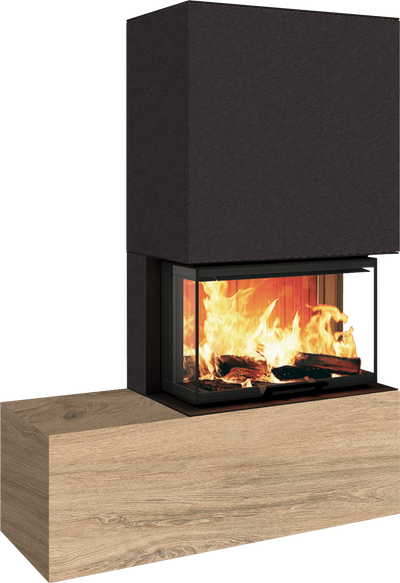 Neocube P23 - Keramik Oberteil und Unterteil Iron Corten Bank links
