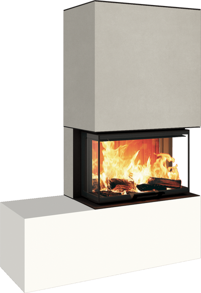 Neocube P23 - Keramik Oberteil und Unterteil Iron Corten Bank links