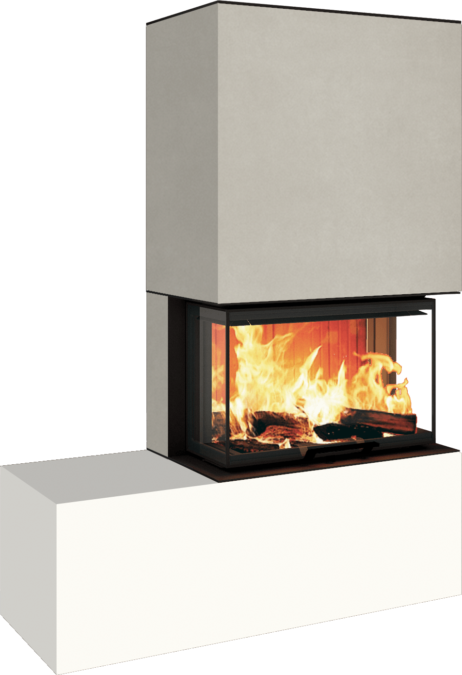 Neocube P23 - Keramik Oberteil und Unterteil Iron Corten Bank links