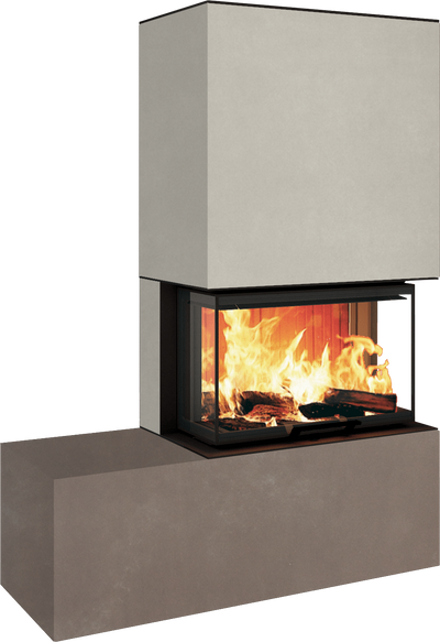 Neocube P23 - Keramik Oberteil und Unterteil Iron Corten Bank links