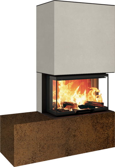 Neocube P23 - Keramik Oberteil und Unterteil Iron Corten Bank links