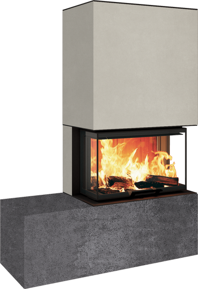 Neocube P23 - Keramik Oberteil und Unterteil Iron Corten Bank links