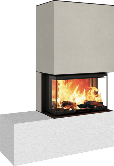 Neocube P23 - Keramik Oberteil und Unterteil Iron Corten Bank links