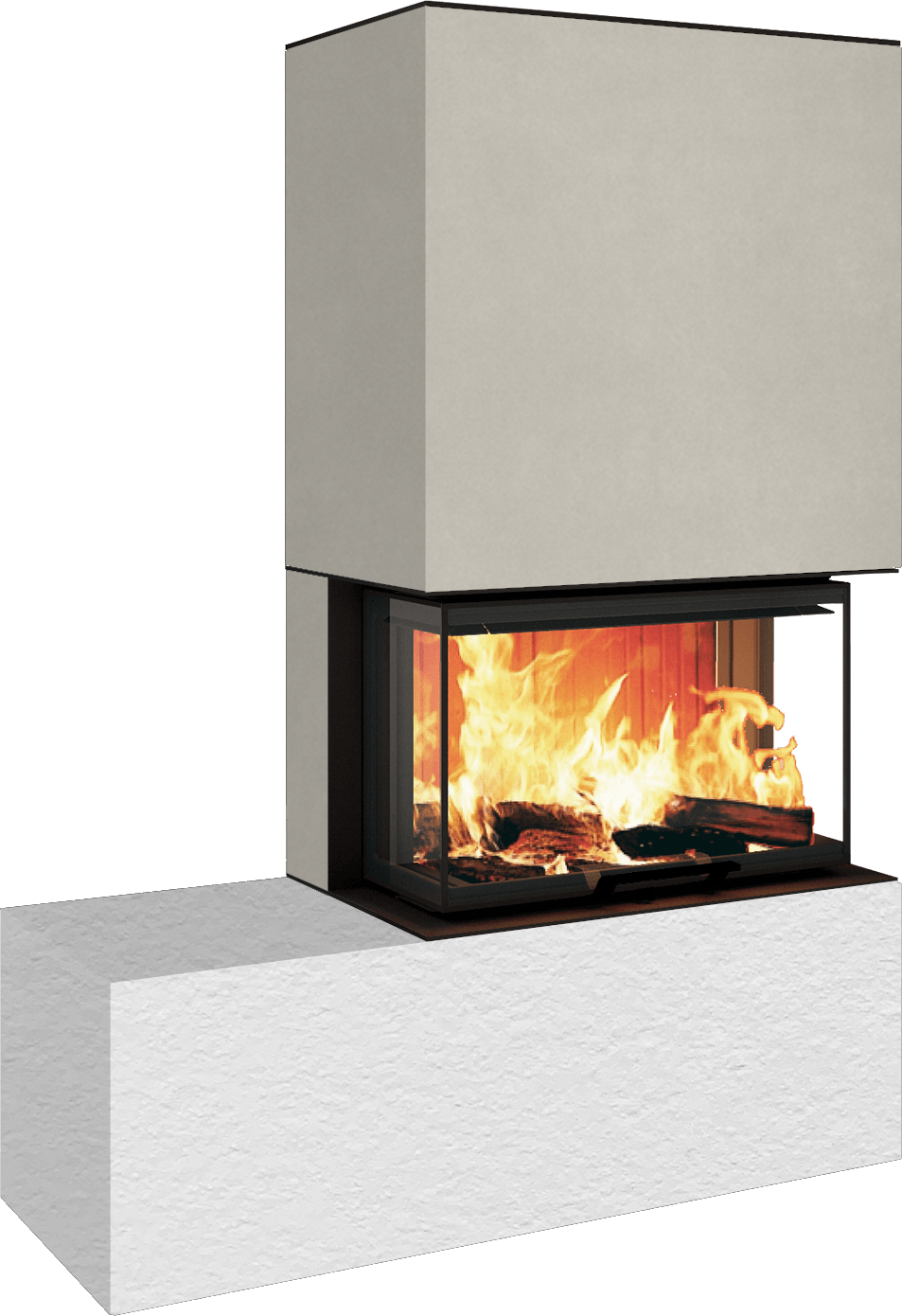 Neocube P23 - Keramik Oberteil und Unterteil Iron Corten Bank links