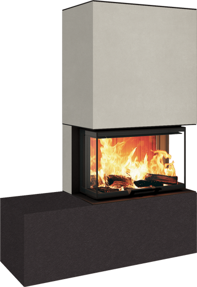Neocube P23 - Keramik Oberteil und Unterteil Iron Corten Bank links