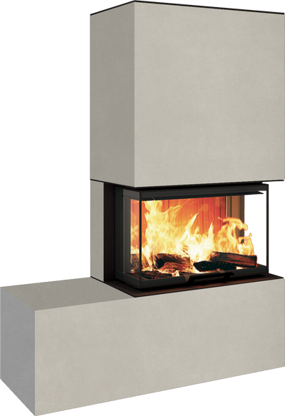 Neocube P23 - Keramik Oberteil und Unterteil Iron Corten Bank links