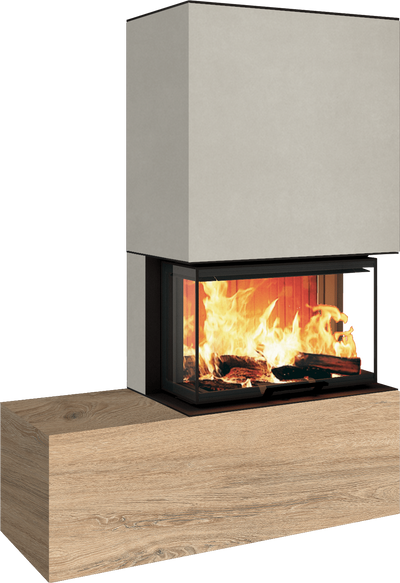 Neocube P23 - Keramik Oberteil und Unterteil Iron Corten Bank links