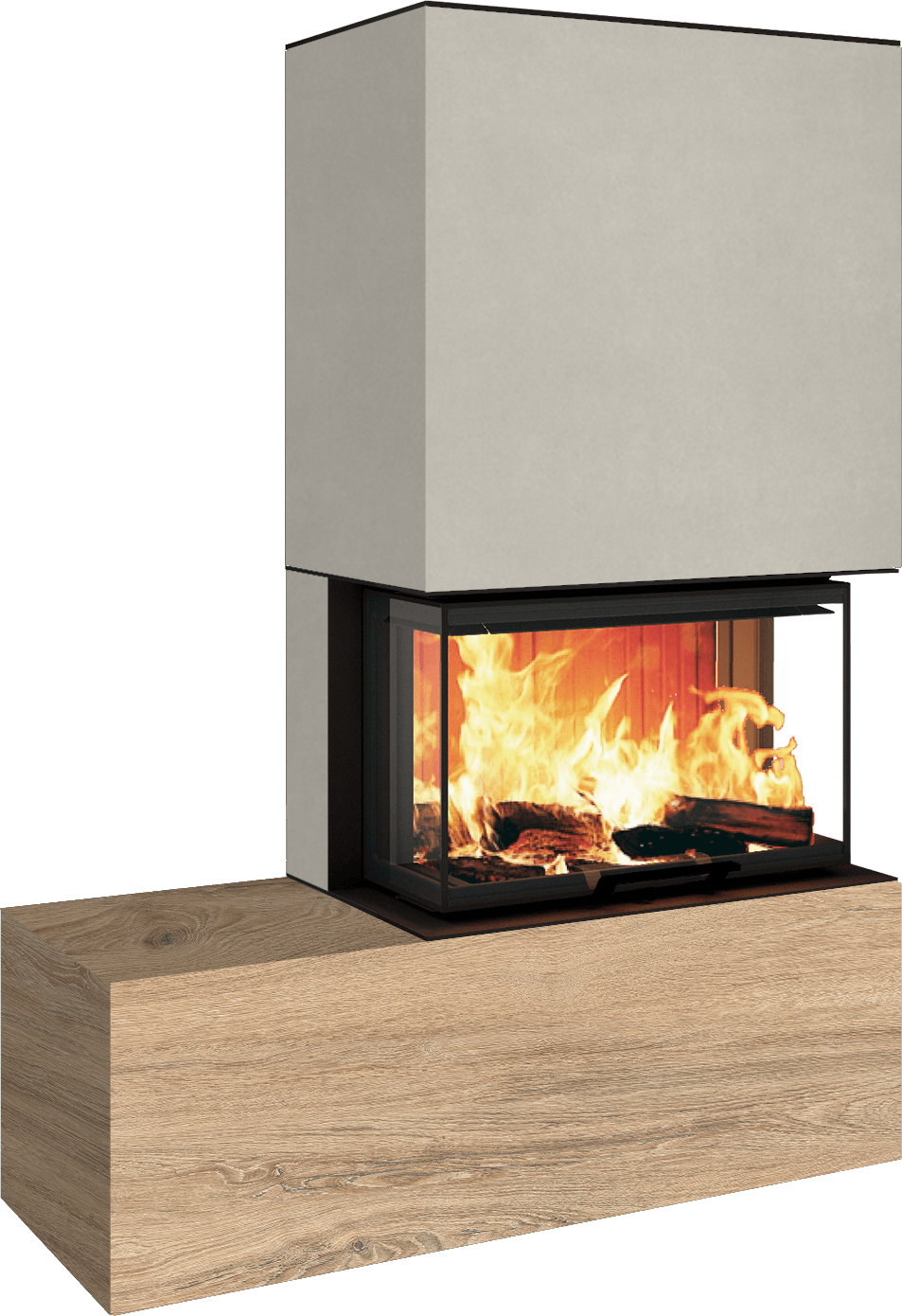 Neocube P23 - Keramik Oberteil und Unterteil Iron Corten Bank links