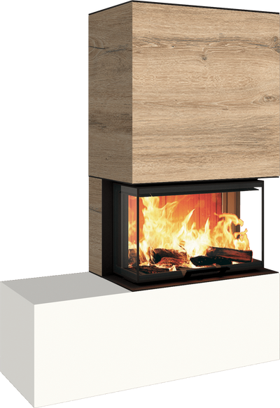 Neocube P23 - Keramik Oberteil und Unterteil Iron Corten Bank links