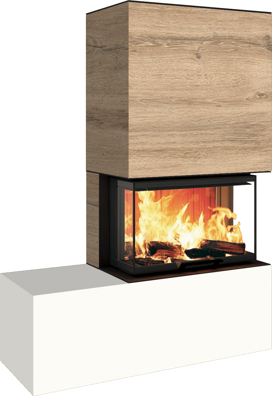 Neocube P23 - Keramik Oberteil und Unterteil Iron Corten Bank links
