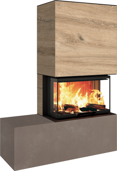 Neocube P23 - Keramik Oberteil und Unterteil Iron Corten Bank links