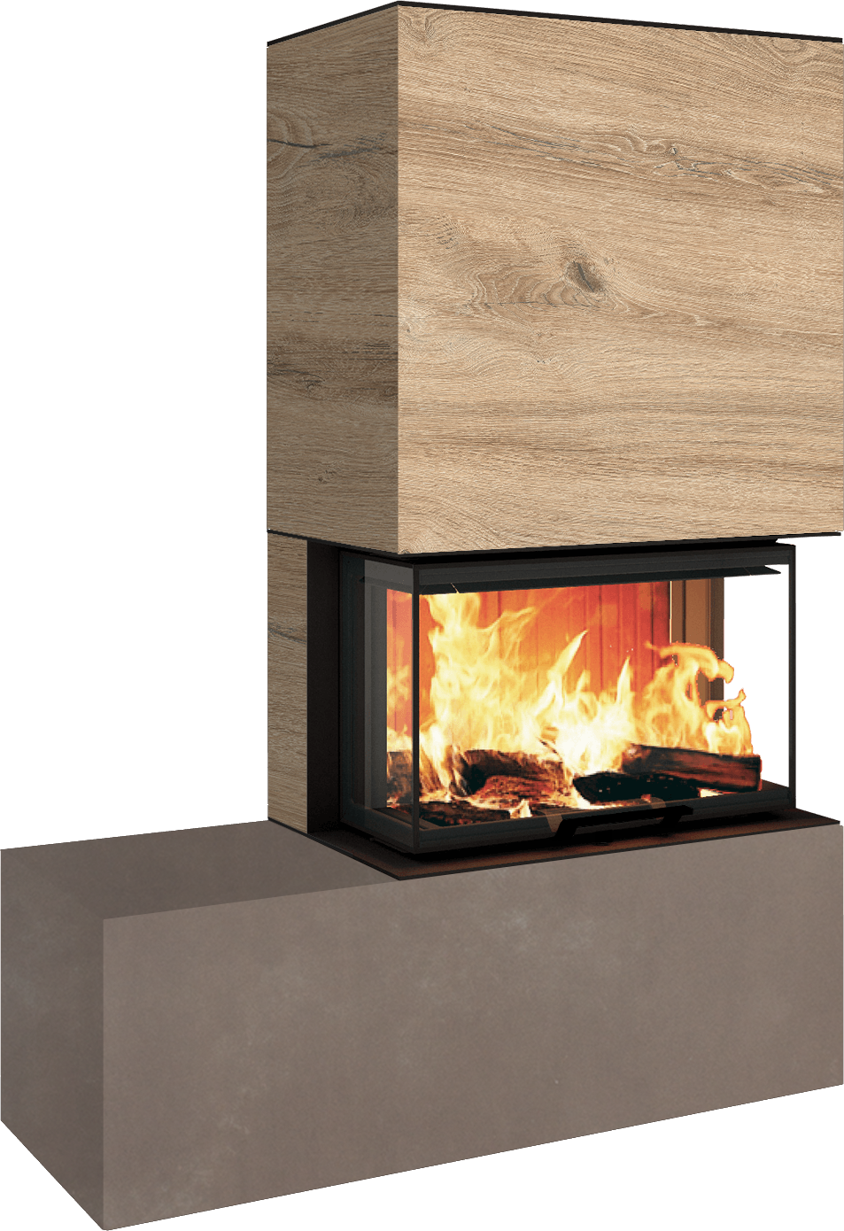 Neocube P23 - Keramik Oberteil und Unterteil Iron Corten Bank links