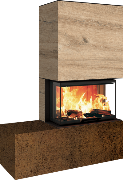 Neocube P23 - Keramik Oberteil und Unterteil Iron Corten Bank links