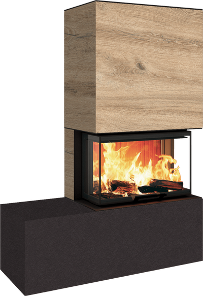 Neocube P23 - Keramik Oberteil und Unterteil Iron Corten Bank links