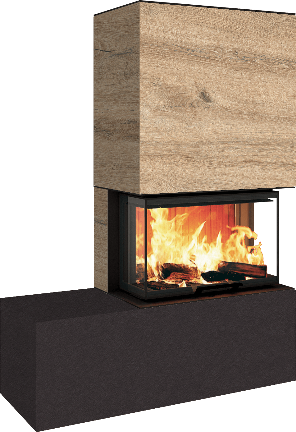 Neocube P23 - Keramik Oberteil und Unterteil Iron Corten Bank links