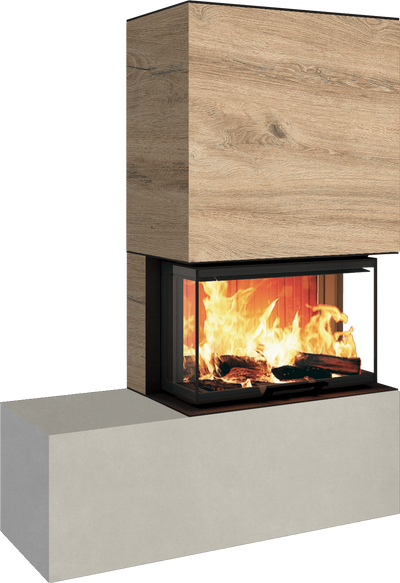 Neocube P23 - Keramik Oberteil und Unterteil Iron Corten Bank links