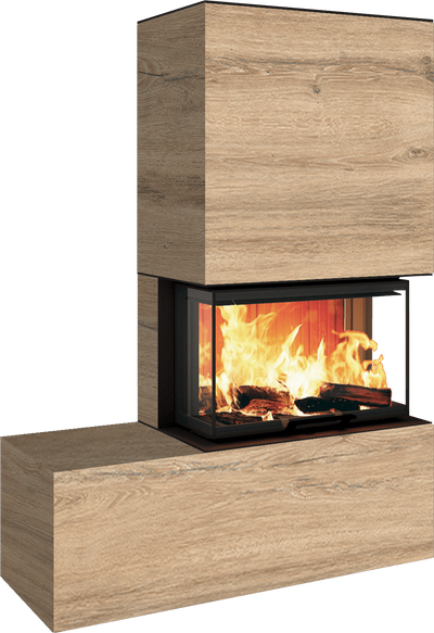 Neocube P23 - Keramik Oberteil und Unterteil Iron Corten Bank links