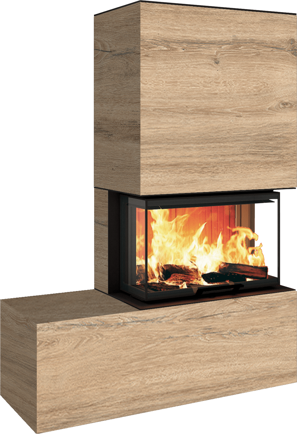 Neocube P23 - Keramik Oberteil und Unterteil Iron Corten Bank links