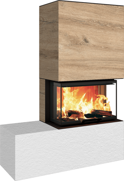 Neocube P23 - Keramik Oberteil und Unterteil Iron Corten Bank links