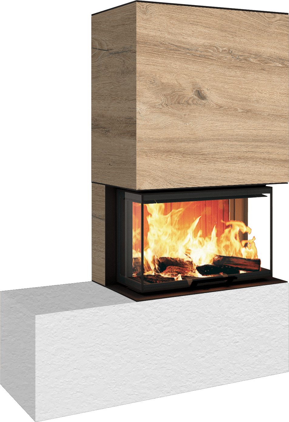 Neocube P23 - Keramik Oberteil und Unterteil Iron Corten Bank links